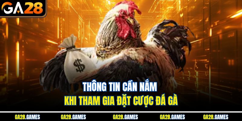 Thông tin cần nắm khi tham gia đặt cược đá gà